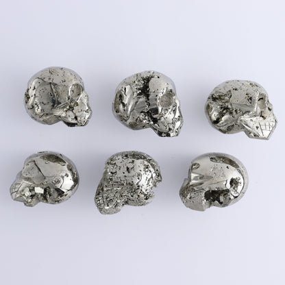 Pyrite Skulls Set of 6 - Expert Wholesale and Supplier of Wholesale Crystals & Bulk Gemstones, ["Hearts","Peru","Pyrite"]