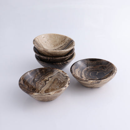 Chocolate Onyx Bowls Set of 5 - Expert Wholesale and Supplier of Wholesale Crystals & Bulk Gemstones, ["Bowls","Decorative Dish","Mexico","onyx","Round Dish"]