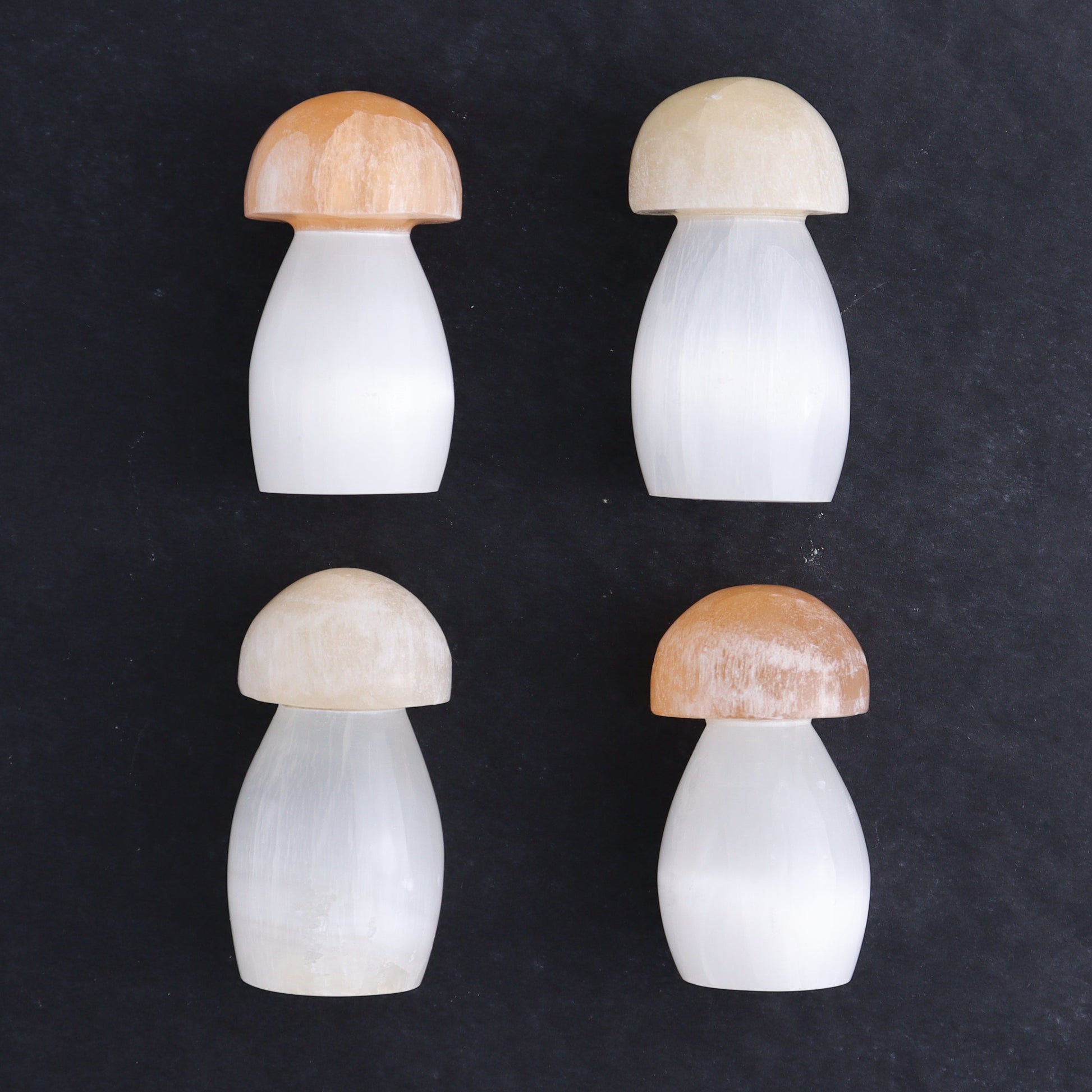 One Selenite (Satin Spar) Mushroom Peach/White 6 cm - Expert Wholesale and Supplier of Wholesale Crystals & Bulk Gemstones, ["Morocco","Mushrooms","Peach Selenite","Selenite"]