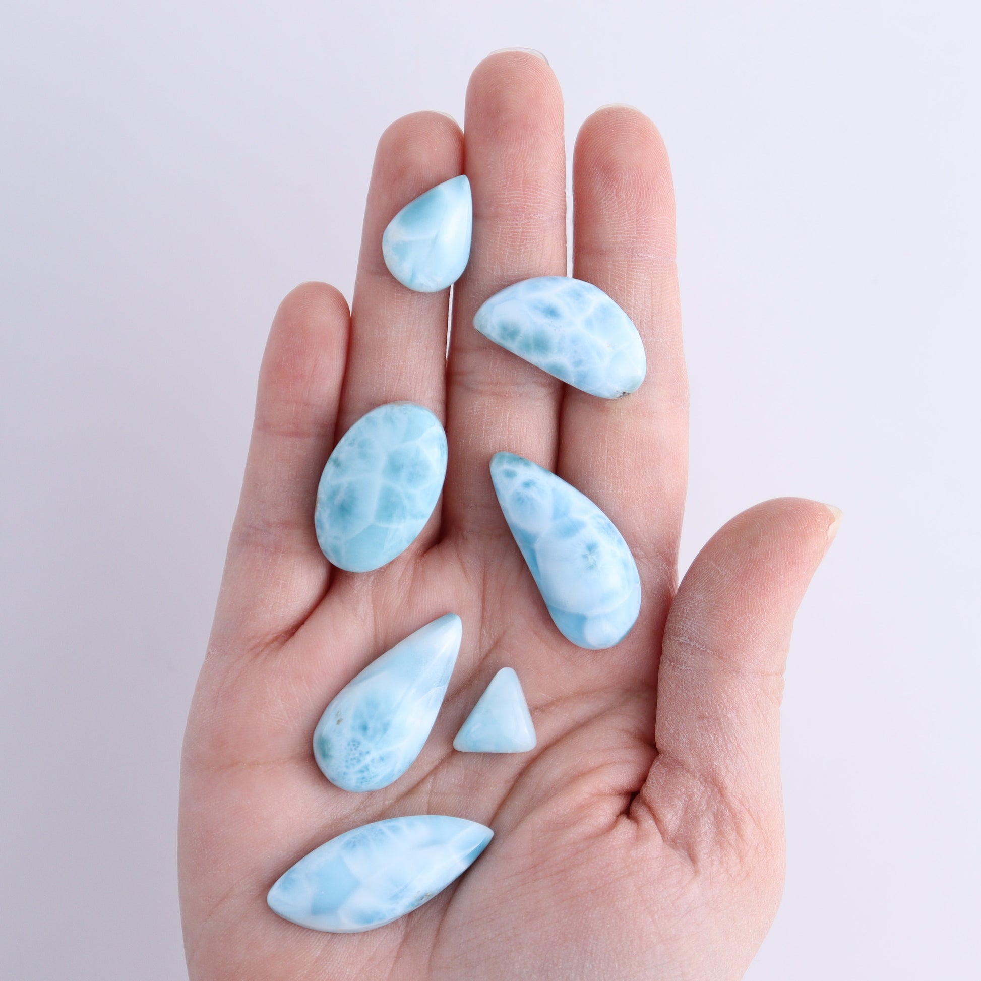 Larmiar Cabs Set of 10 - Expert Wholesale and Supplier of Wholesale Crystals & Bulk Gemstones, ["Cabs","Freeform","Freeforms","Larimar"]