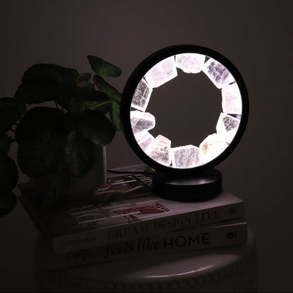 One Selenite Round Lamp
