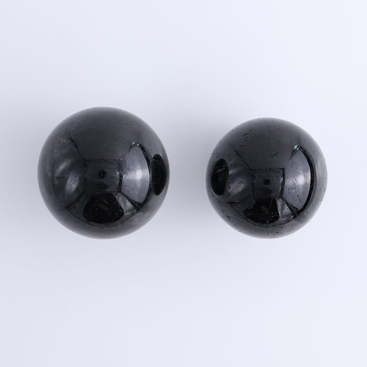 Black Tourmaline Spheres Set of 4