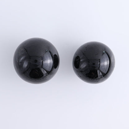 Black Tourmaline Spheres Set of 4