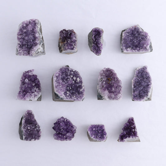 Uruguay Amethyst Cut Base Set of 12 - Expert Wholesale and Supplier of Wholesale Crystals & Bulk Gemstones, ["Amethyst","Cut Base","Uruguay"]
