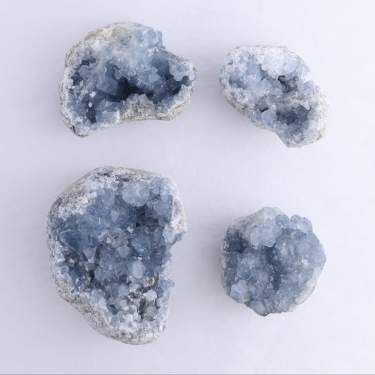 Celestite Clusters Set of 4