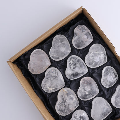Imperfect Clear Quartz Hearts Set of 12 - Expert Wholesale and Supplier of Wholesale Crystals & Bulk Gemstones, ["Brazil","Clear Quartz","close_50","Hearts","Quartz"]