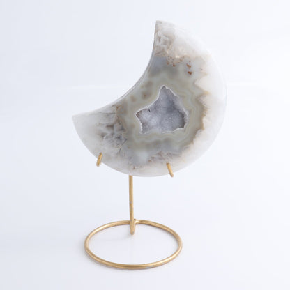 Agate Moons with Stand Set of 3