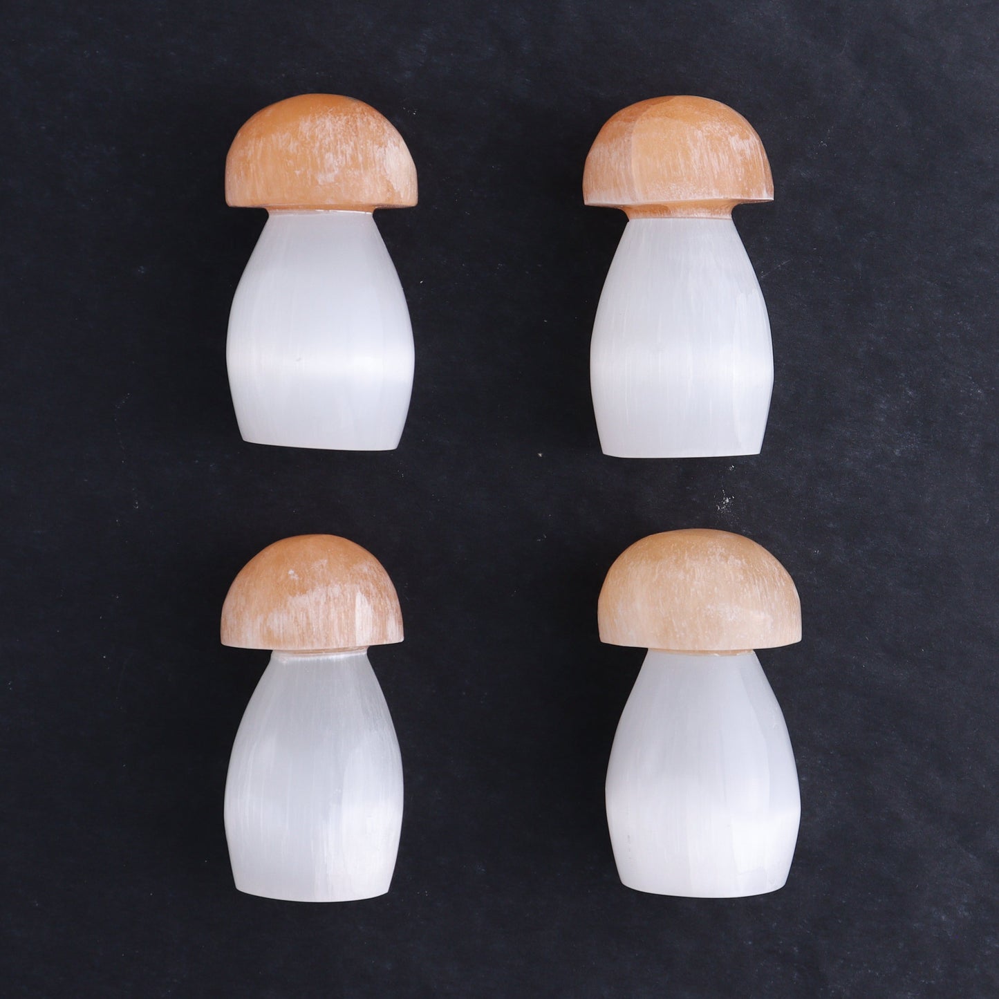 One Selenite (Satin Spar) Mushroom Peach/White 6 cm - Expert Wholesale and Supplier of Wholesale Crystals & Bulk Gemstones, ["Morocco","Mushrooms","Peach Selenite","Selenite"]