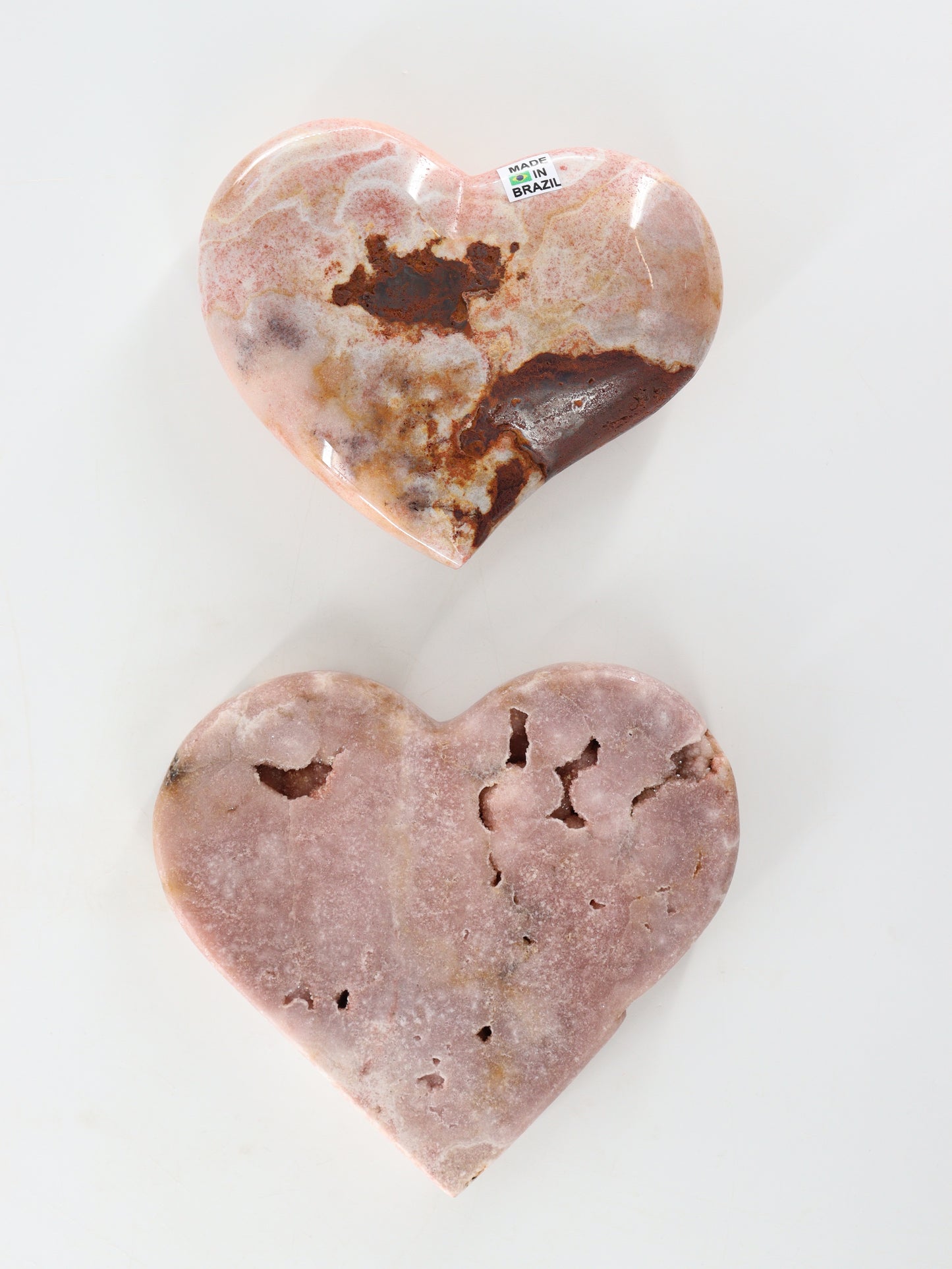 Pink Amethyst Heart Set of 2