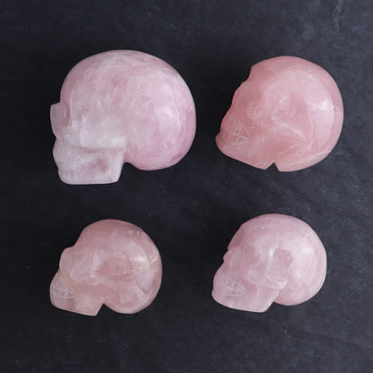 Rose Quartz Skulls Set of 4