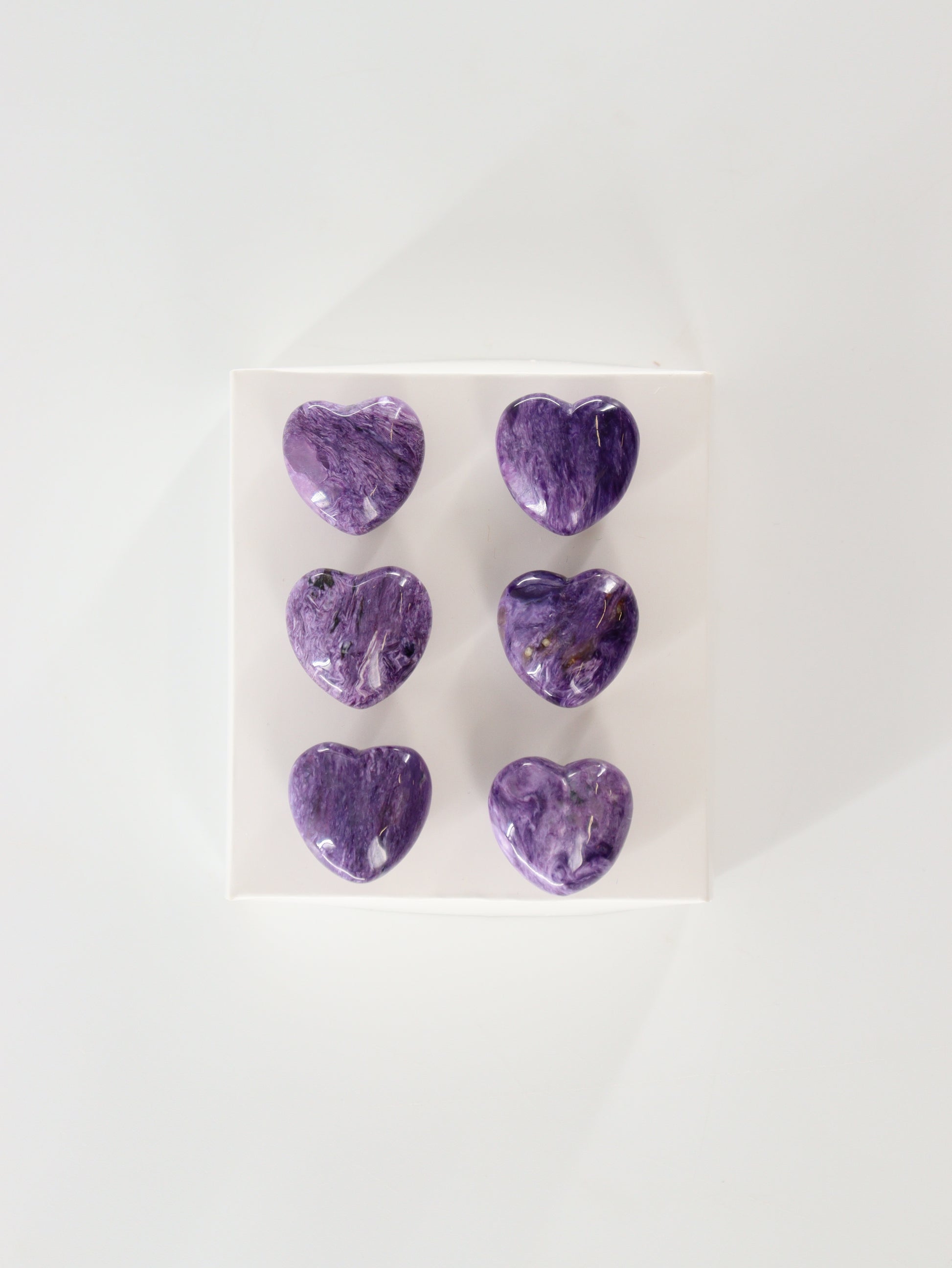 Charoite Hearts Set of 6 - Expert Wholesale and Supplier of Wholesale Crystals & Bulk Gemstones, []