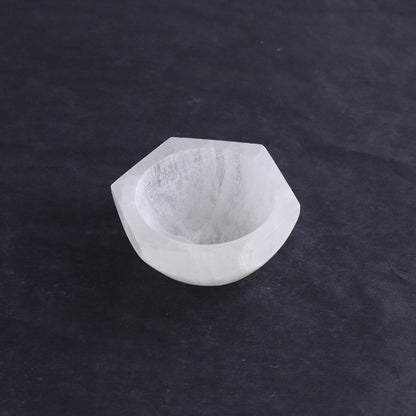 One Selenite (Satin Spar) Hexagon Bowl 6 cm - Expert Wholesale and Supplier of Wholesale Crystals & Bulk Gemstones, ["Bowls","Hexagon","Morocco","Selenite"]