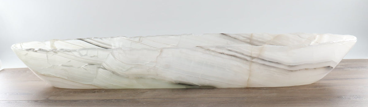 Mexican Onyx/Calcite Canoe Bowl 31"