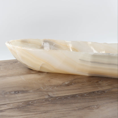 Mexican Onyx/Calcite Canoe Bowl - Expert Wholesale and Supplier of Wholesale Crystals & Bulk Gemstones, ["Bowls","Calcite","canoe","Mexico","onyx"]