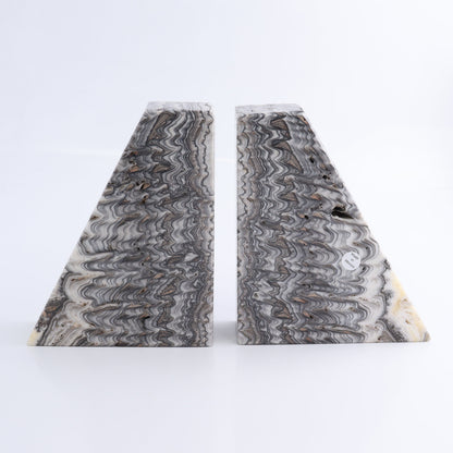 One Pair of Mexican Onyx/Calcite Black & Yellow Zebra Polished Bookend - Expert Wholesale and Supplier of Wholesale Crystals & Bulk Gemstones, ["Bookends","Calcite","Catalog Onyx","Mexico","onyx"]