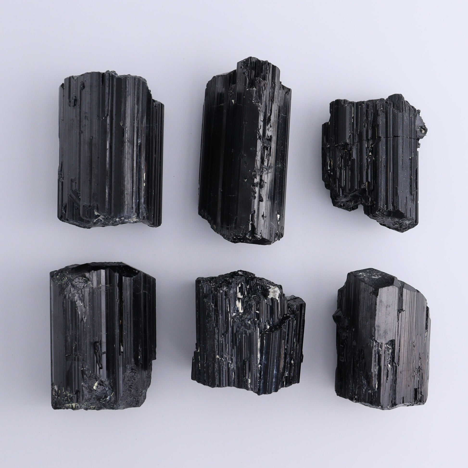 Black Tourmaline Roughs Set of 6 - Expert Wholesale and Supplier of Wholesale Crystals & Bulk Gemstones, ["Black Tourmaline","Madagascar","Rough","Tourmaline"]