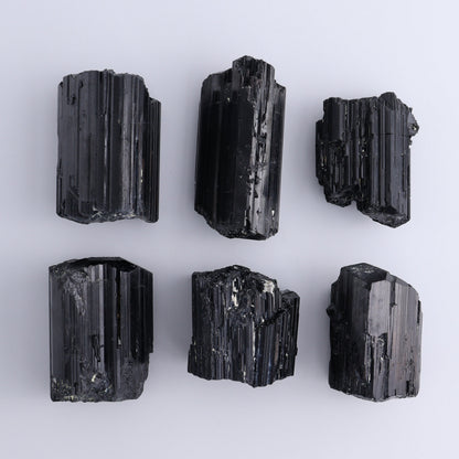 Black Tourmaline Roughs Set of 6 - Expert Wholesale and Supplier of Wholesale Crystals & Bulk Gemstones, ["Black Tourmaline","Madagascar","Rough","Tourmaline"]