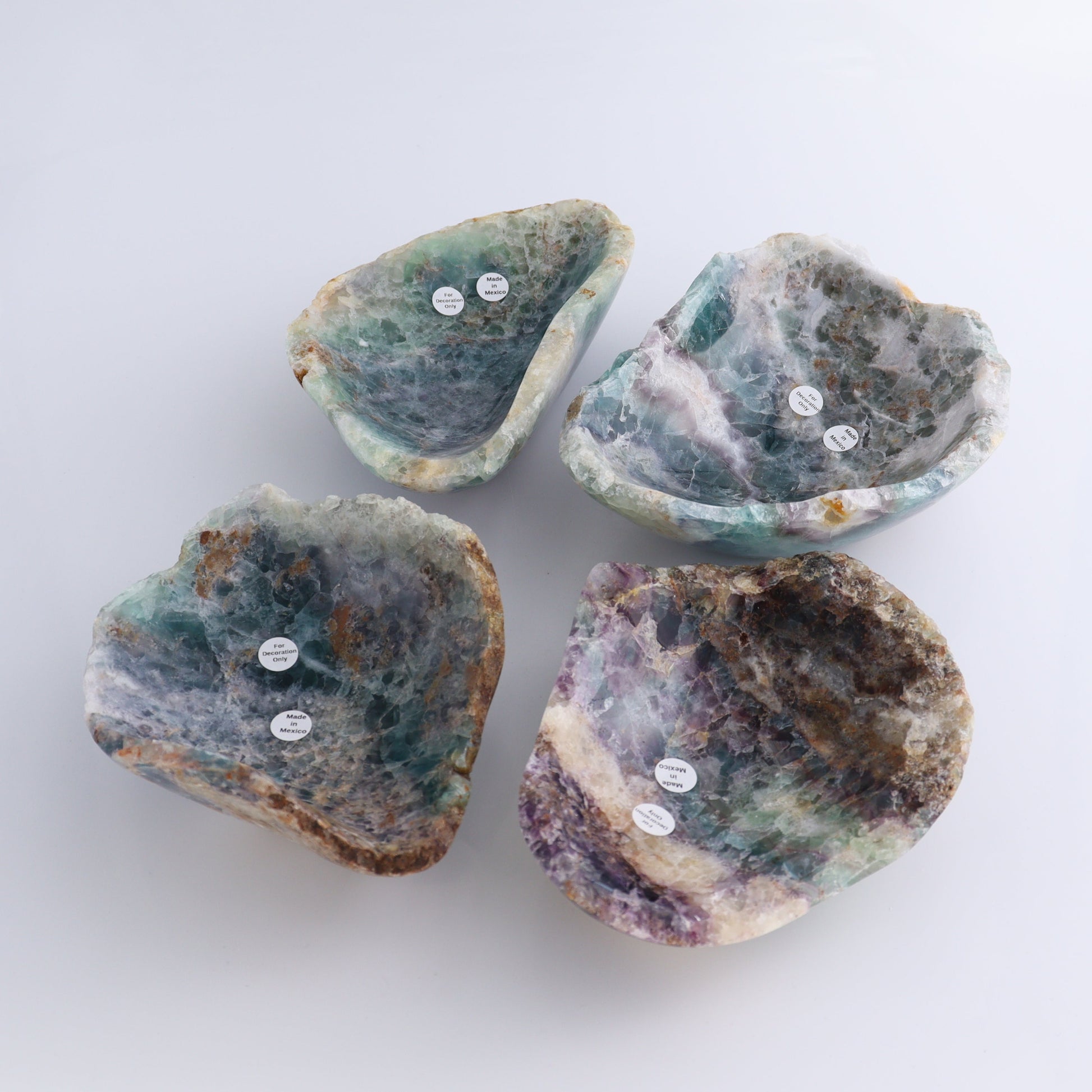 Fluorite Bowls Set of 4 - Expert Wholesale and Supplier of Wholesale Crystals & Bulk Gemstones, ["Bowls","Fluorite","Mexico"]
