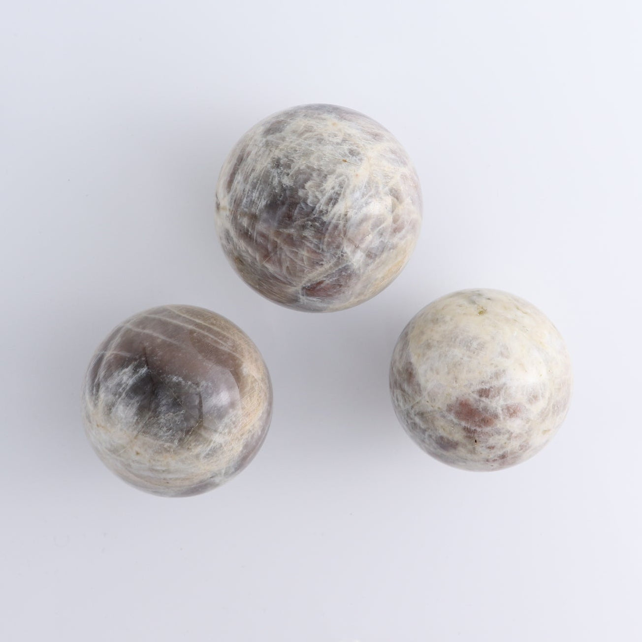 Sunstone-Moonstone Spheres Set of 3