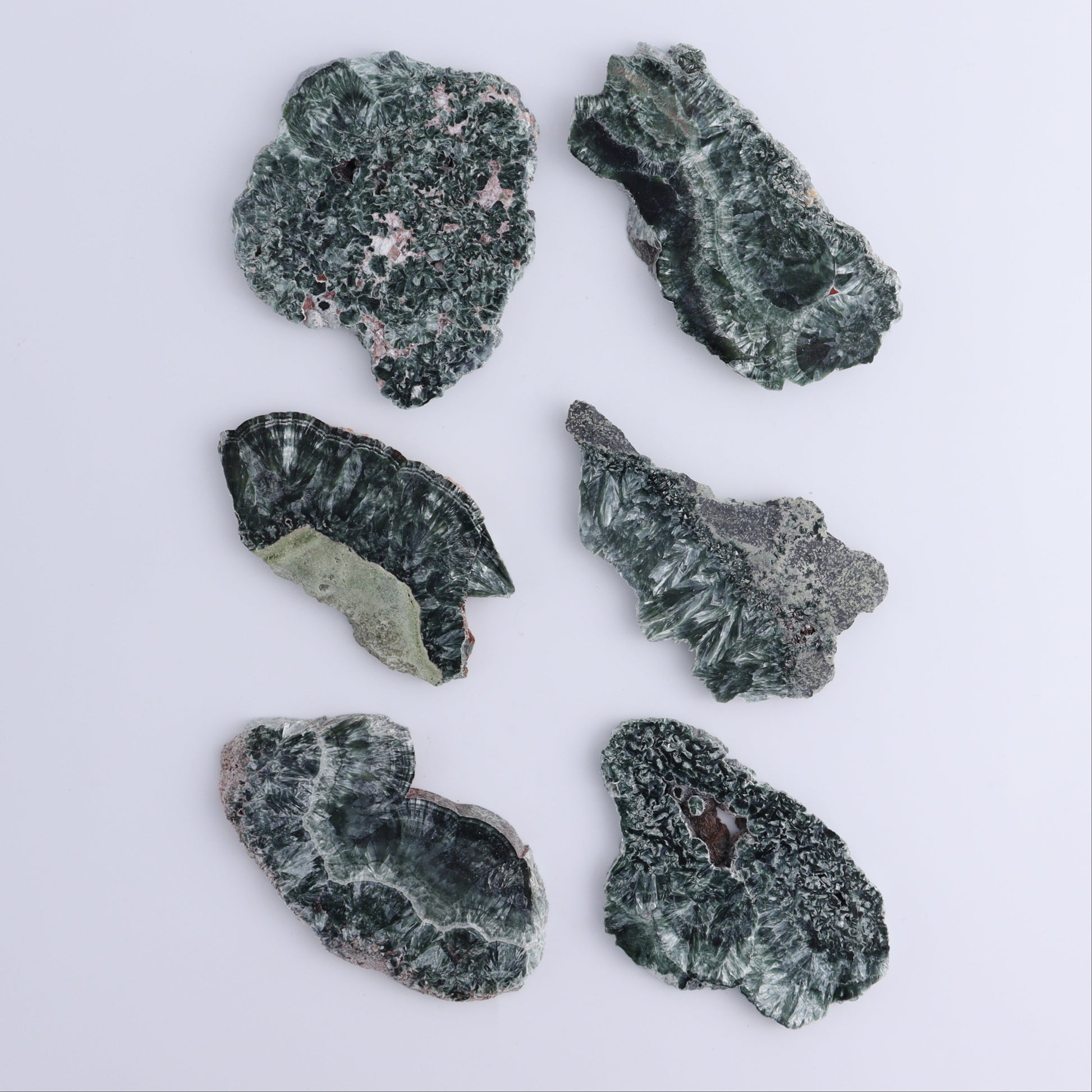 Seraphinite Slices Set of 6 - Expert Wholesale and Supplier of Wholesale Crystals & Bulk Gemstones, ["Seraphinite","Slices and Slabs"]