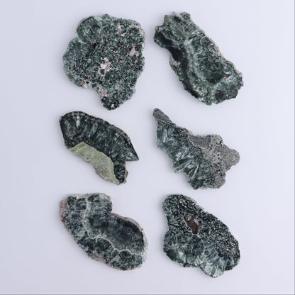Seraphinite Slices Set of 6 - Expert Wholesale and Supplier of Wholesale Crystals & Bulk Gemstones, ["Seraphinite","Slices and Slabs"]