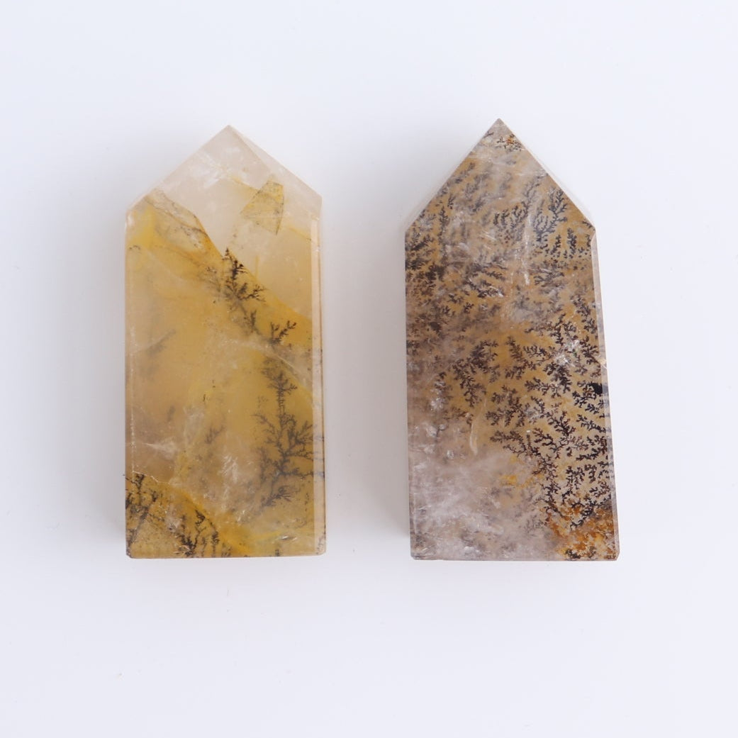 Dendritic Golden Healer Quartz Towers Set of 10