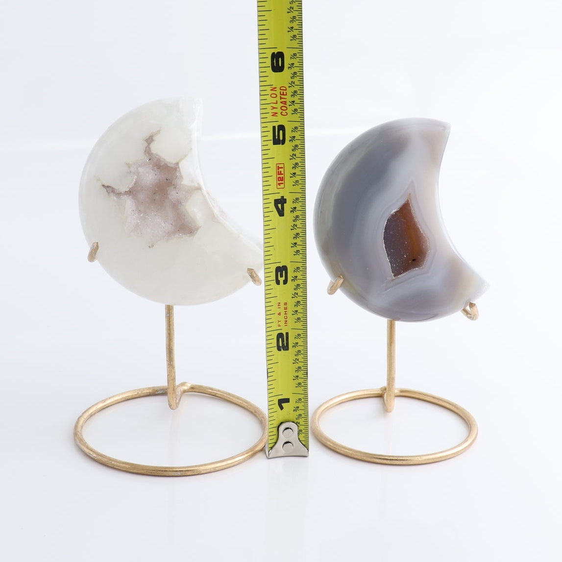 Agate Moons with Stand Set of 5