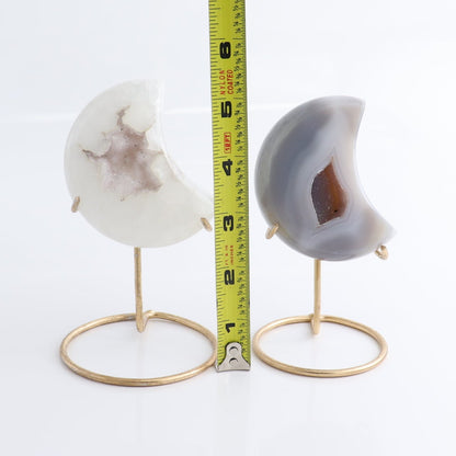 Agate Moons with Stand Set of 5
