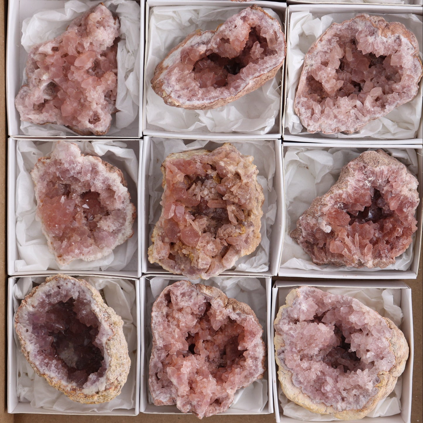 Pink Amethyst Clusters Set of 12
