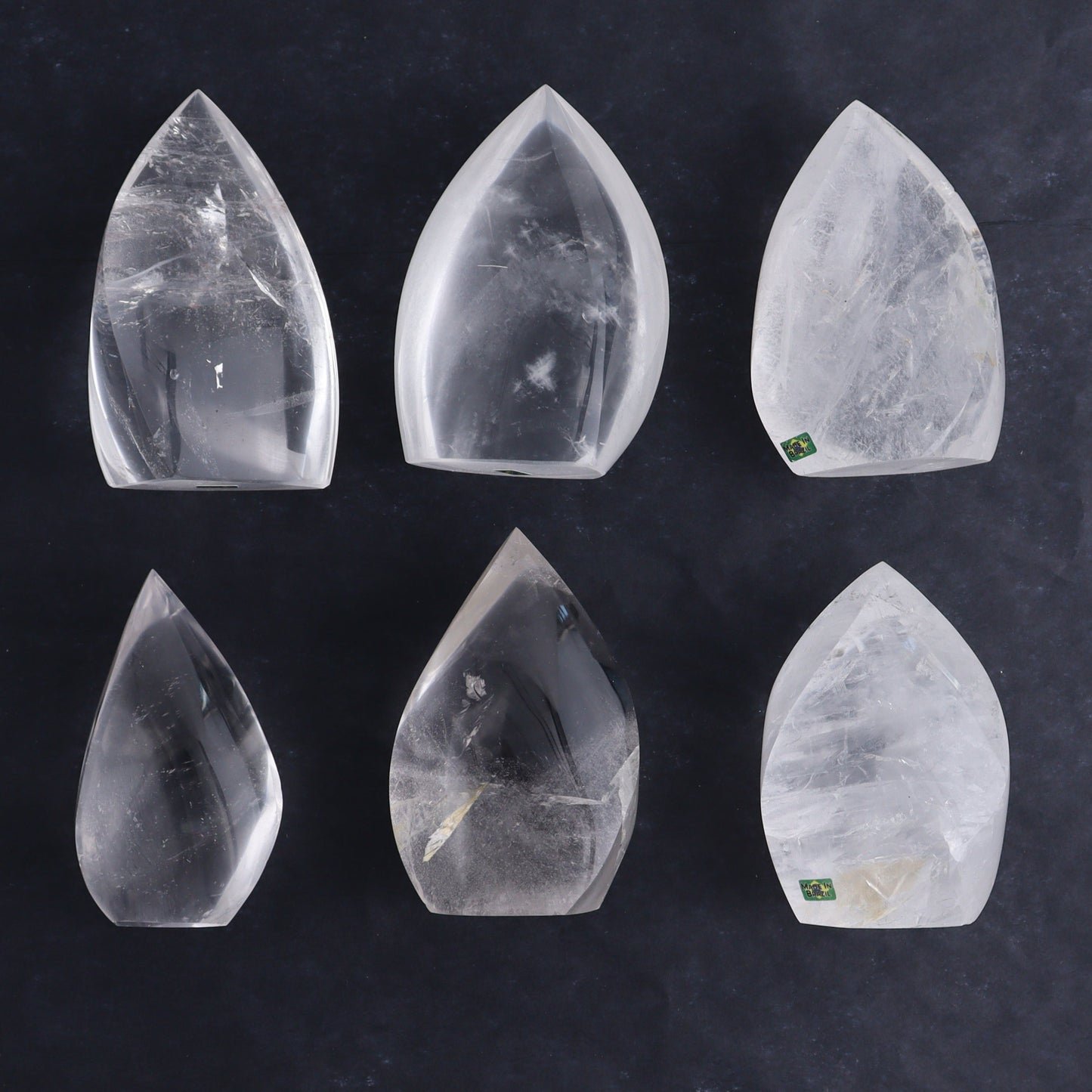 Imperfect Clear Quartz Flames Set of 6 - Expert Wholesale and Supplier of Wholesale Crystals & Bulk Gemstones, ["Brazil","Clear Quartz","flames","Quartz"]