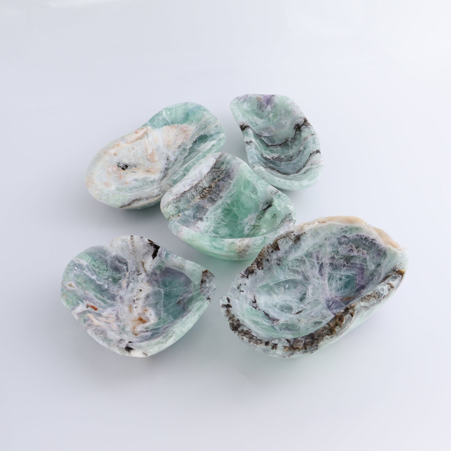 Fluorite Bowls Set of 5 - Expert Wholesale and Supplier of Wholesale Crystals & Bulk Gemstones, ["Bowls","Fluorite","Mexico"]