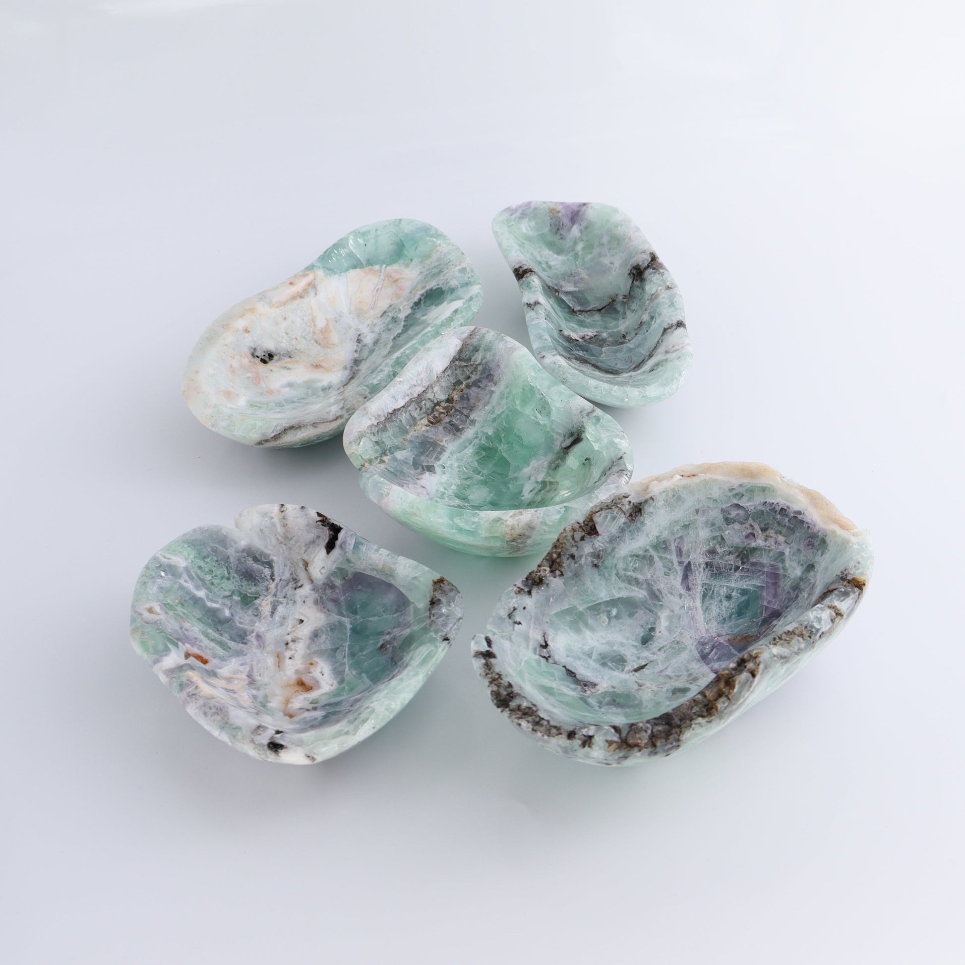 Fluorite Bowls Set of 5 - Expert Wholesale and Supplier of Wholesale Crystals & Bulk Gemstones, ["Bowls","Fluorite","Mexico"]