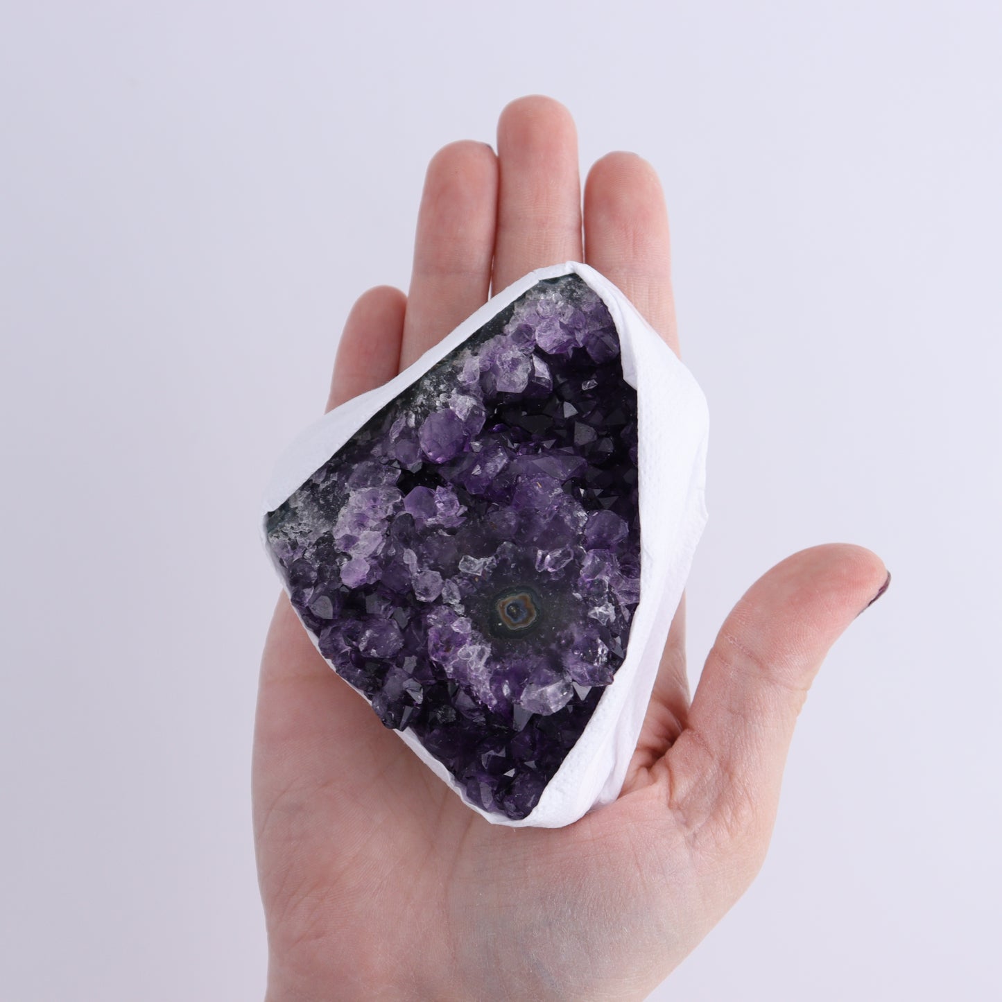 Uruguay Amethyst Clusters with "Eyes" Flat of 10 - Expert Wholesale and Supplier of Wholesale Crystals & Bulk Gemstones, ["Amethyst","Clusters","Eyes Amethyst","Uruguay"]