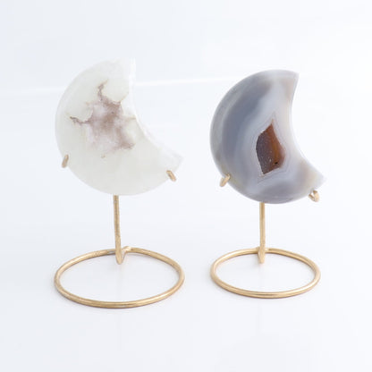 Agate Moons with Stand Set of 5