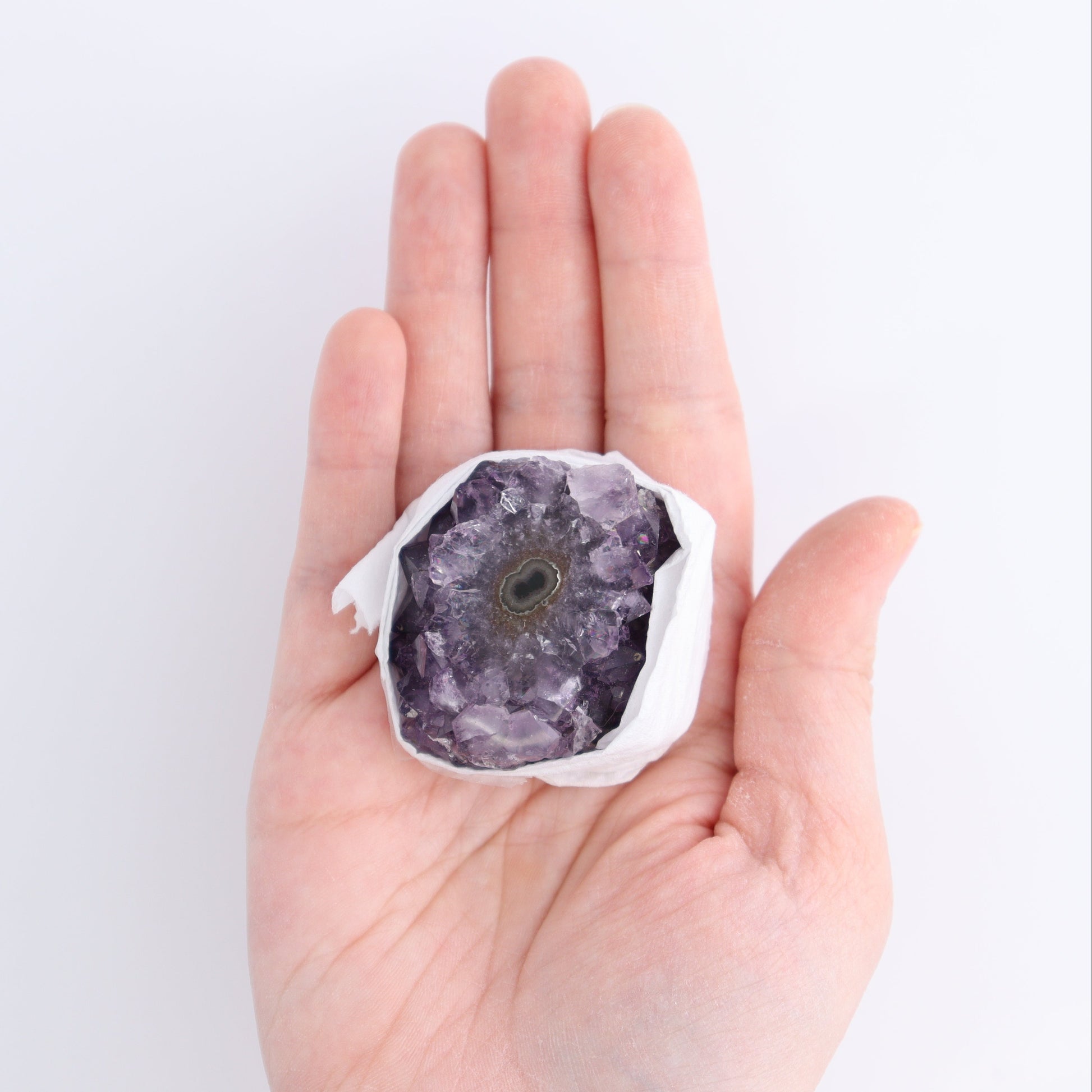 Uruguay Amethyst Clusters with "Eyes" Flat of 9 - Expert Wholesale and Supplier of Wholesale Crystals & Bulk Gemstones, ["Amethyst","Amethyst Eyes","Clusters","Uruguay"]