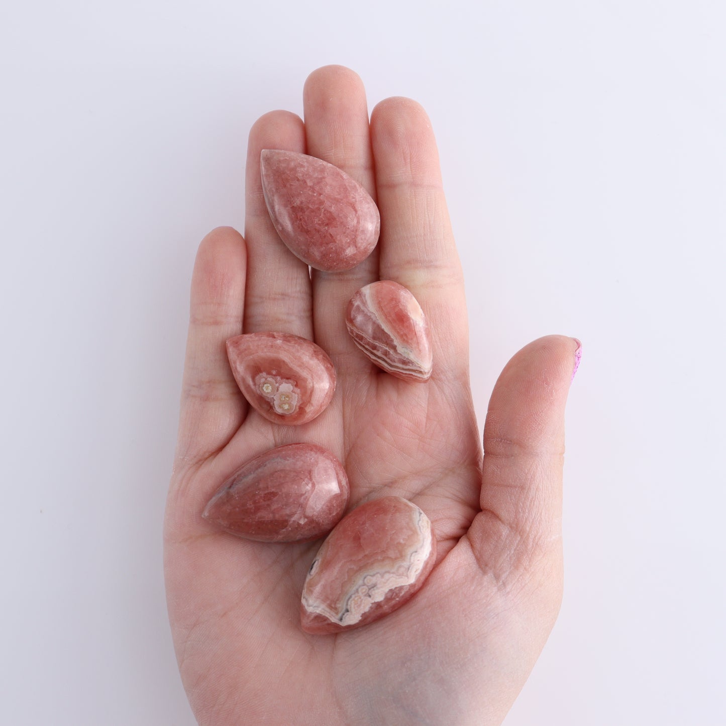 Rhodochrosite Cabs Set of 6 - Expert Wholesale and Supplier of Wholesale Crystals & Bulk Gemstones, ["Argentina","Cabs","Rhodochrosite"]