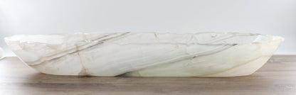 Mexican Onyx/Calcite Canoe Bowl 31"