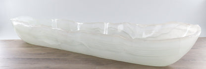 Mexican Onyx/Calcite Canoe Bowl