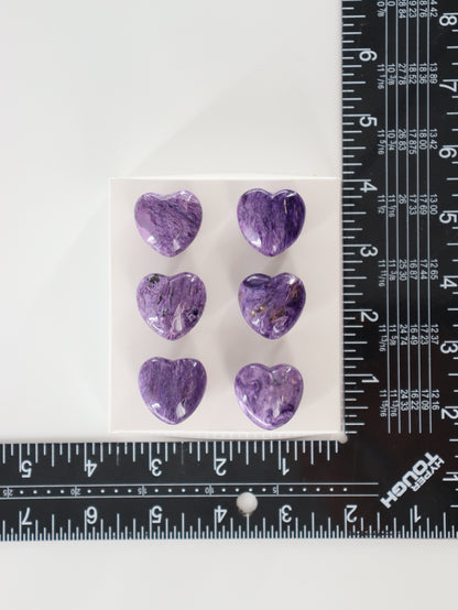 Charoite Hearts Set of 6 - Expert Wholesale and Supplier of Wholesale Crystals & Bulk Gemstones, []
