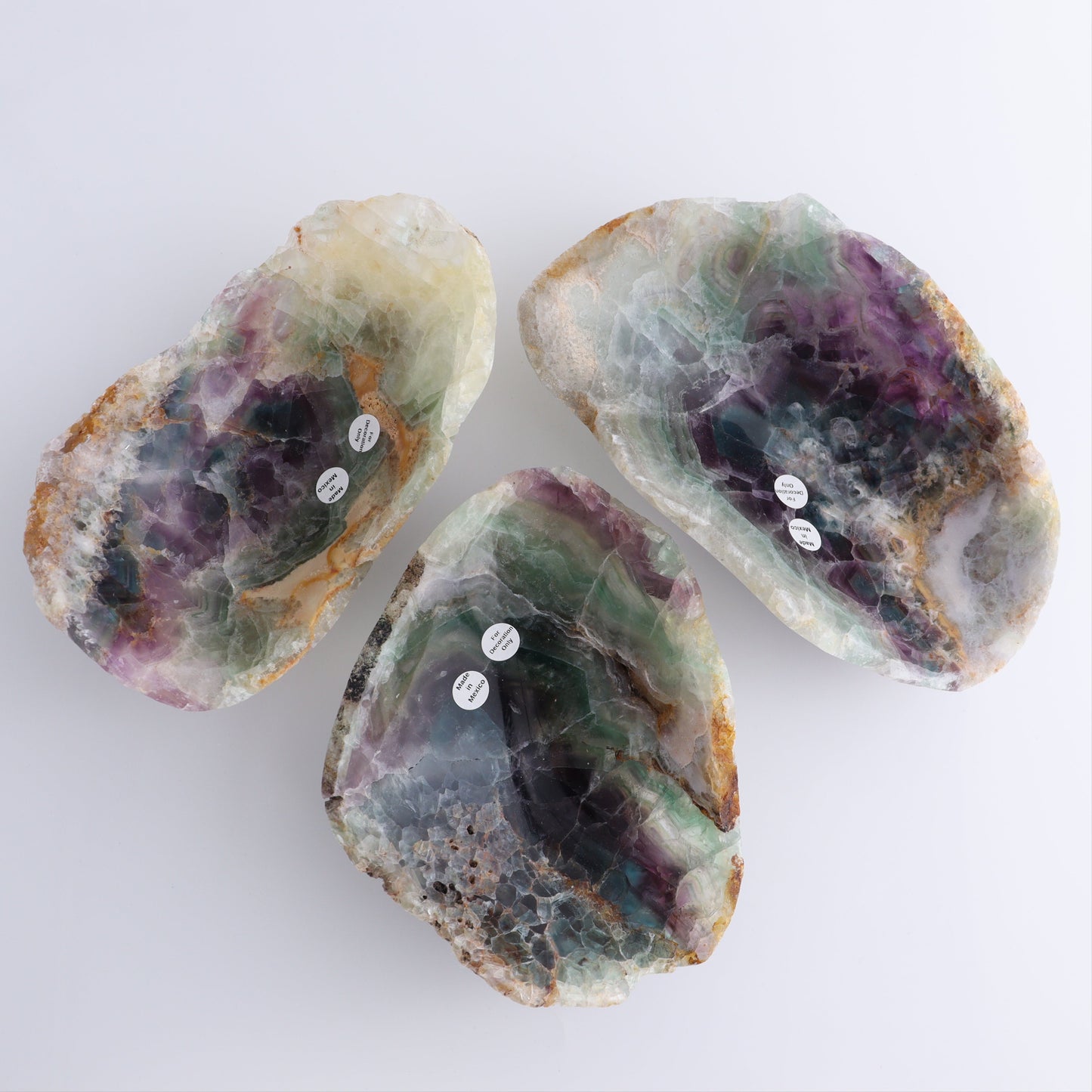 Fluorite Bowls Set of 3 - Expert Wholesale and Supplier of Wholesale Crystals & Bulk Gemstones, ["Bowls","Fluorite","Mexico"]