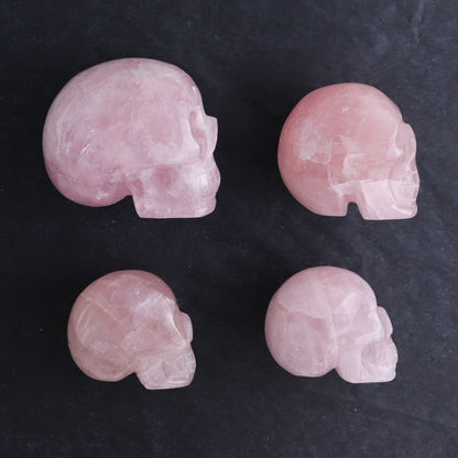 Rose Quartz Skulls Set of 4