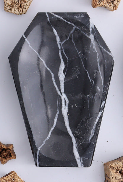 Black Marble Coffin Dish Set of 6 - Expert Wholesale and Supplier of Wholesale Crystals & Bulk Gemstones, ["Black Marble","Coffins","Marble","Mexico","Plates"]