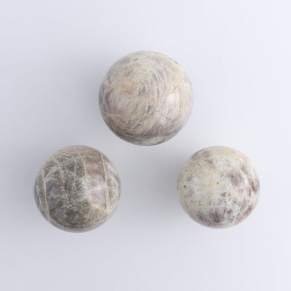 Sunstone-Moonstone Spheres Set of 3