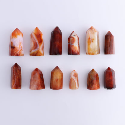 Carnelian Towers Set of 12 - Expert Wholesale and Supplier of Wholesale Crystals & Bulk Gemstones, ["carnelian","Madagascar","Towers"]