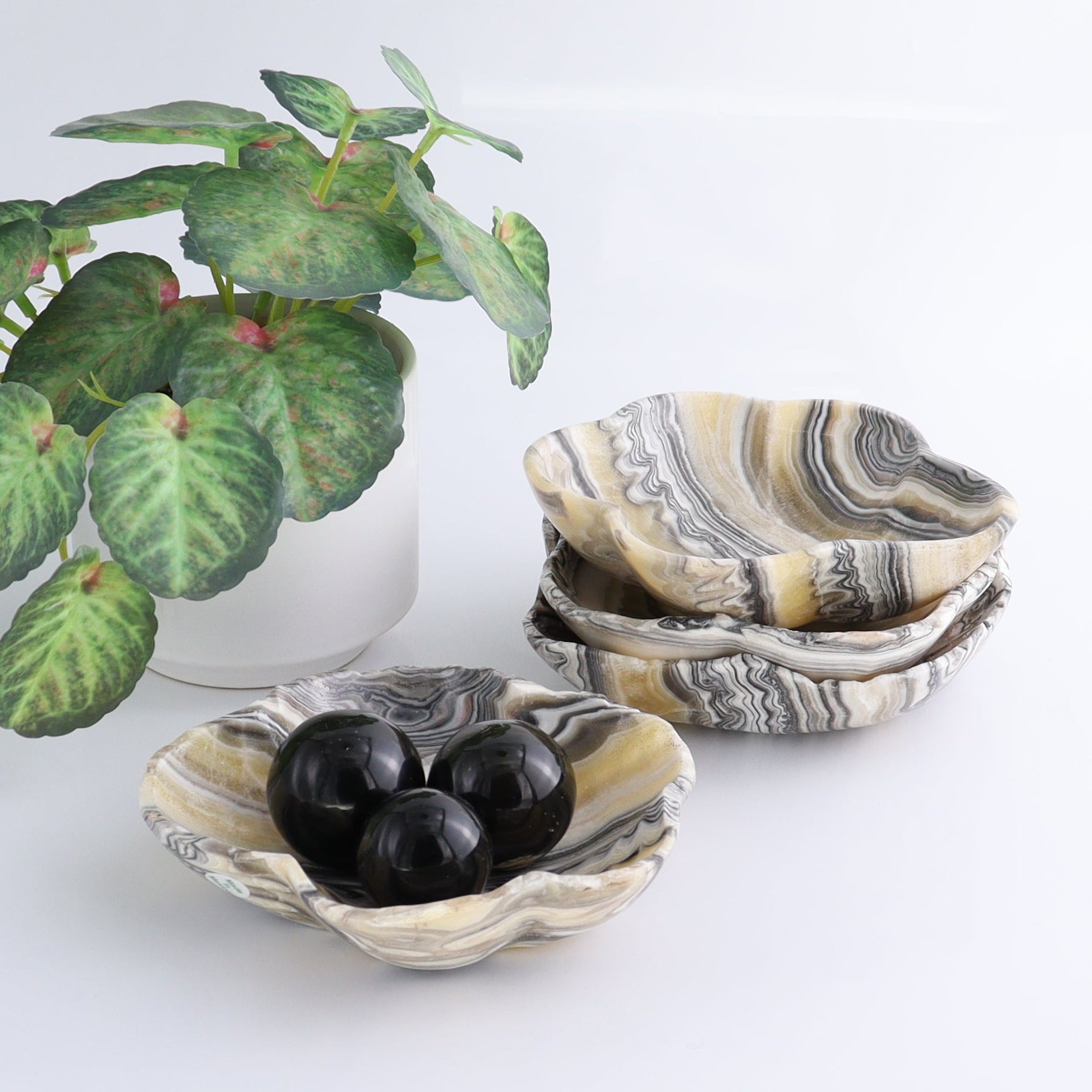 One Mexican Onyx/Calcite Yellow & Black Zebra Irregular Bowl - Expert Wholesale and Supplier of Wholesale Crystals & Bulk Gemstones, ["bowl","Bowls","Calcite","Catalog Onyx","Decorative Dish","Mexico","onyx"]