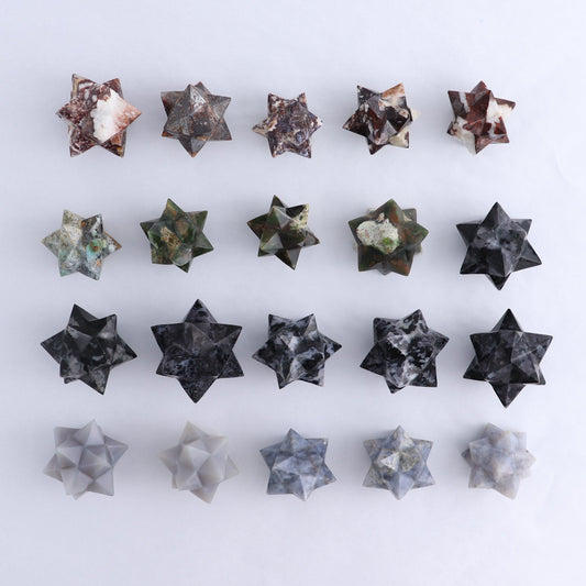 Mixed Stones Stars Set of 18 & 2 Cut Base Stars