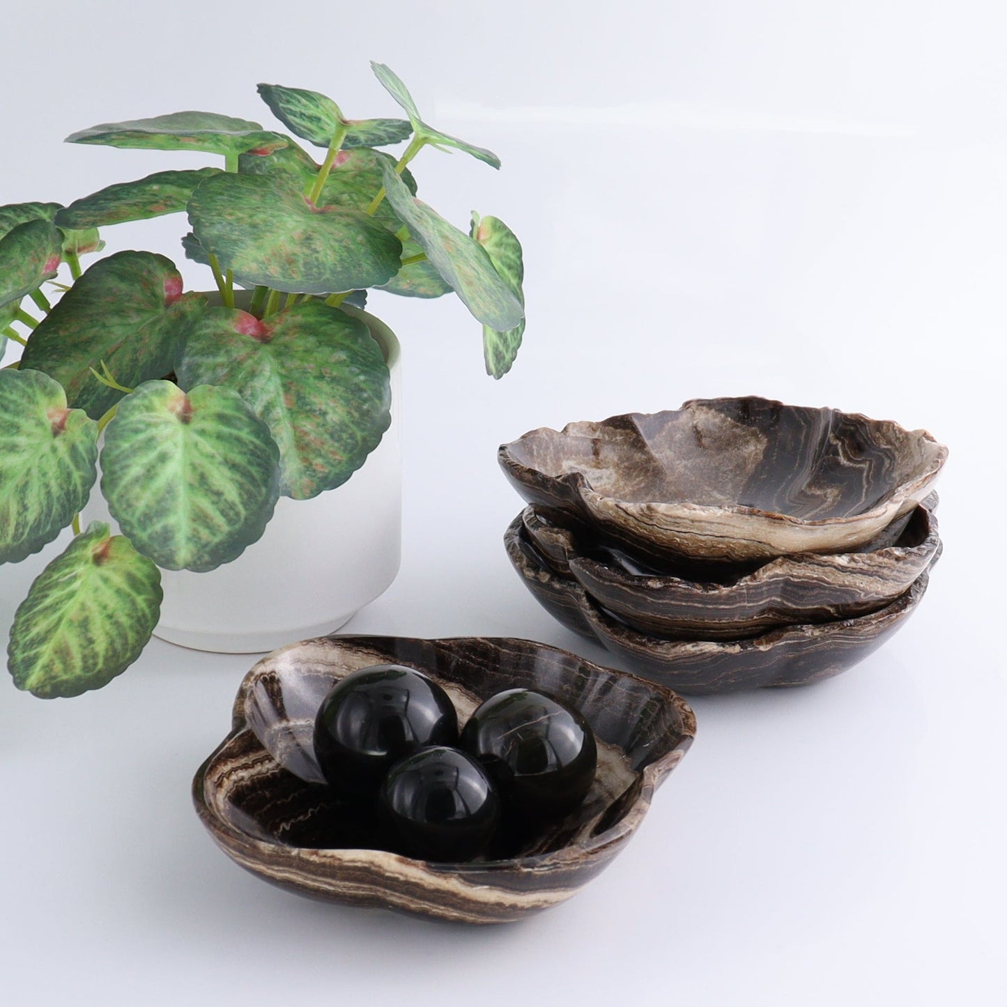 One Mexican Onyx/Calcite Chocolate Irregular Bowl - Expert Wholesale and Supplier of Wholesale Crystals & Bulk Gemstones, ["bowl","Bowls","Calcite","Catalog Onyx","Decorative Dish","Mexico","onyx"]