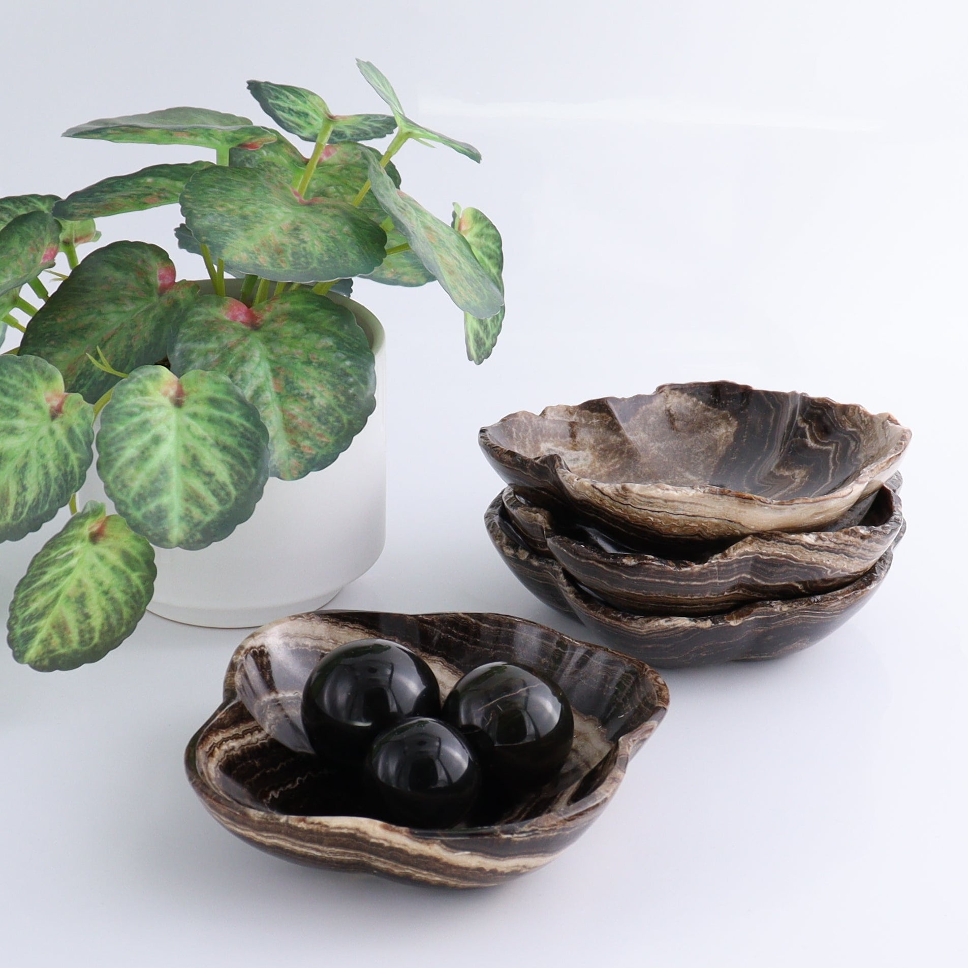 One Mexican Onyx/Calcite Chocolate Irregular Bowl - Expert Wholesale and Supplier of Wholesale Crystals & Bulk Gemstones, ["bowl","Bowls","Calcite","Catalog Onyx","Decorative Dish","Mexico","onyx"]