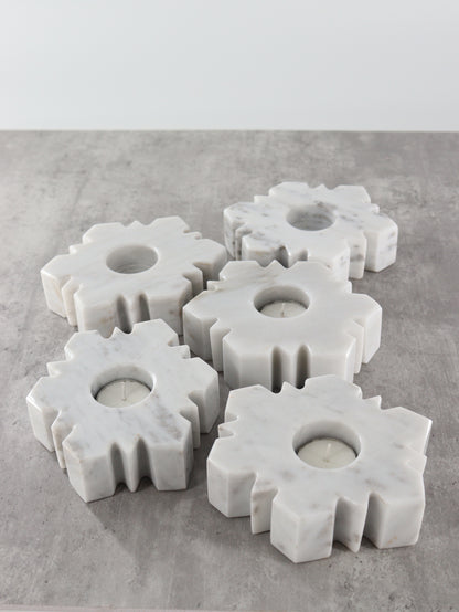 Marble Snowflake Candle Holders Set of 5 - Expert Wholesale and Supplier of Wholesale Crystals & Bulk Gemstones, []