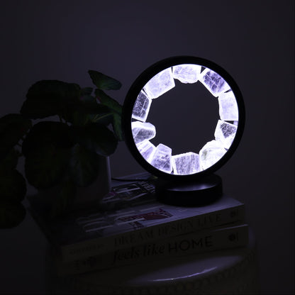 One Selenite Round Lamp